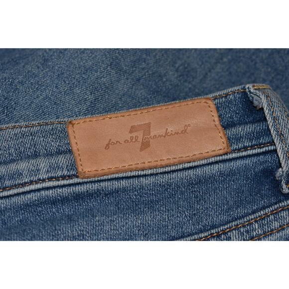 7 FOR ALL MANKIND $198 High Waist Slim Leg Stretch Denim Jean Size‎ 27 - Picture 3 of 4